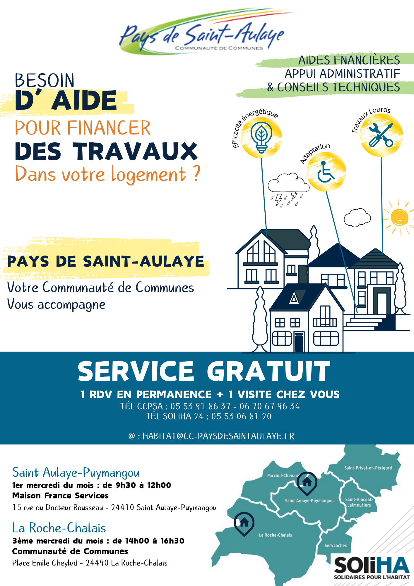 Affiche SoliHA — accompagnement travaux habitat